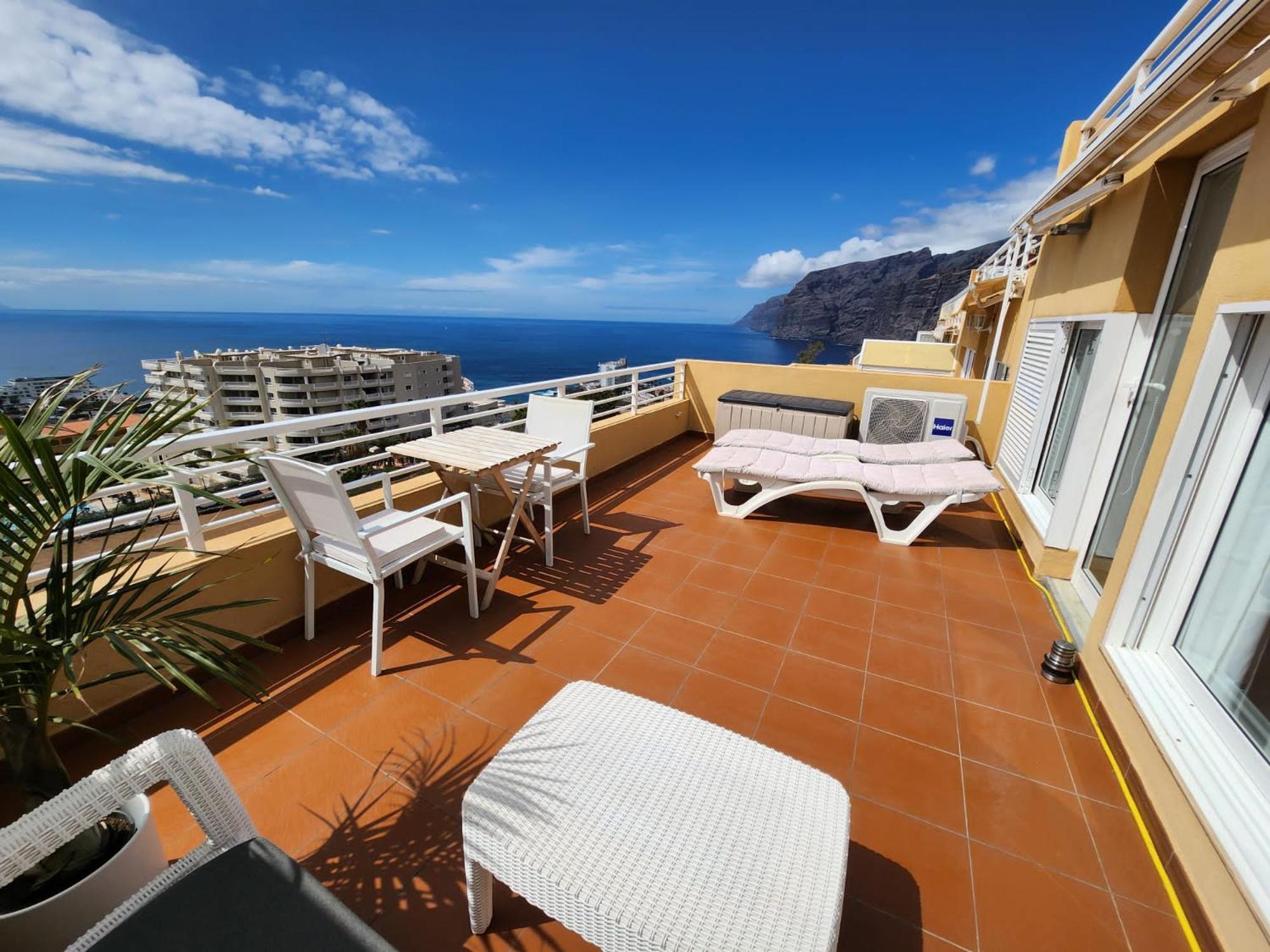 Los Gigantes,Huge Terrace,Sea View,Air Conditioning Appartement Puerto de Santiago  Buitenkant foto